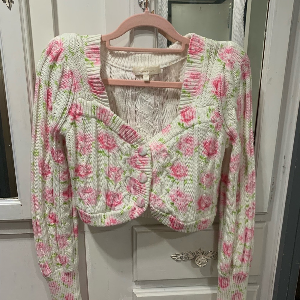 Love shack fancy floral crop cardigan